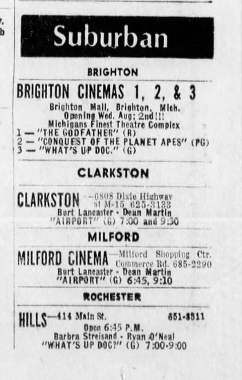 Brighton Cinemas 9 - Aug 1 1972 Theater Grand Opening